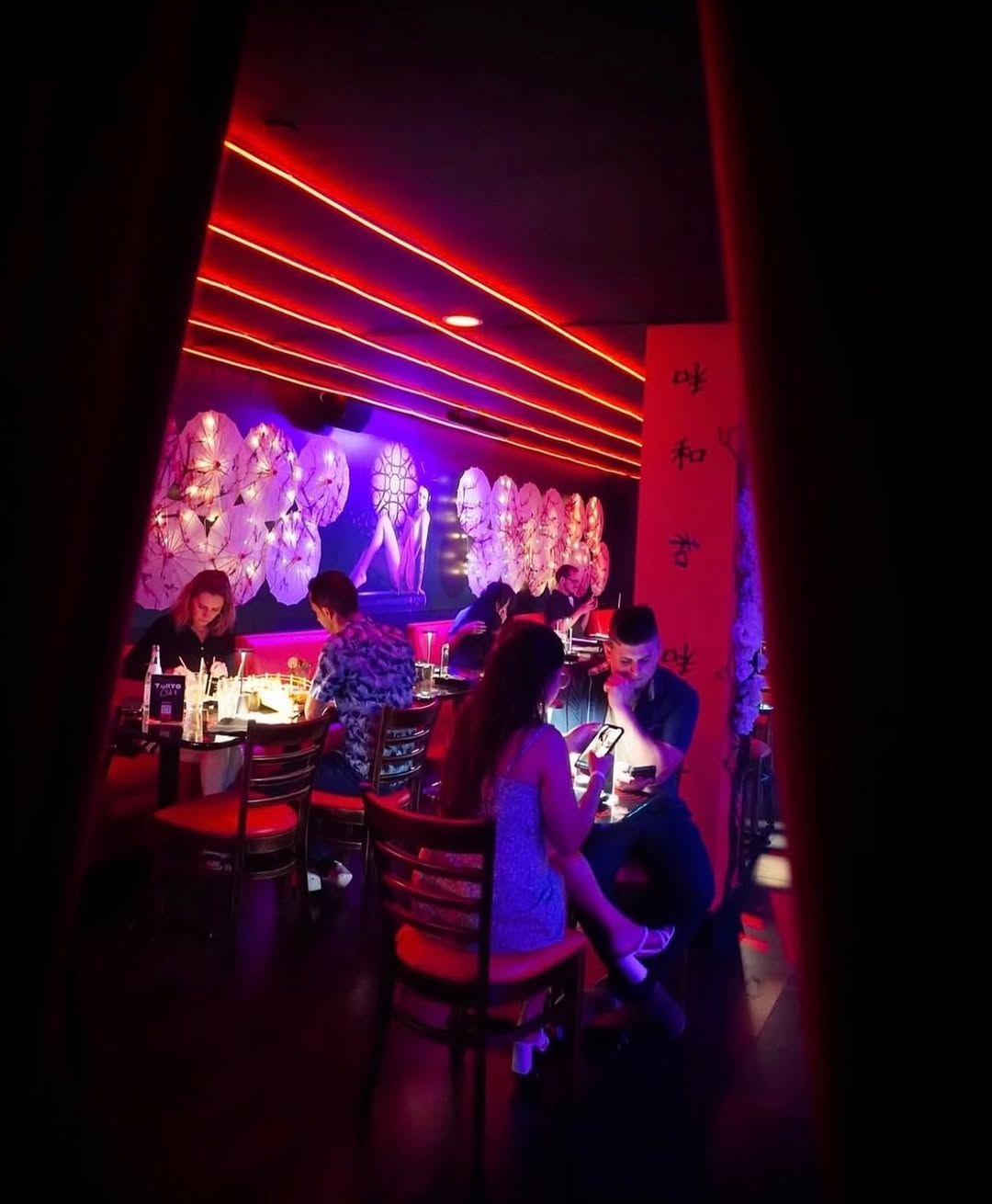 Romantic date night dinner setting at Tokyo Sushi Speakeasy