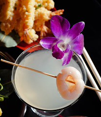 Lychee martini signature cocktail at Tokyo Sushi Speakeasy